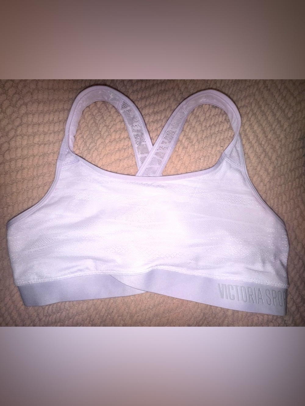 Victoria’s Secret Sport “The Player” Mesh Logo Sports Bra Light Purple XL